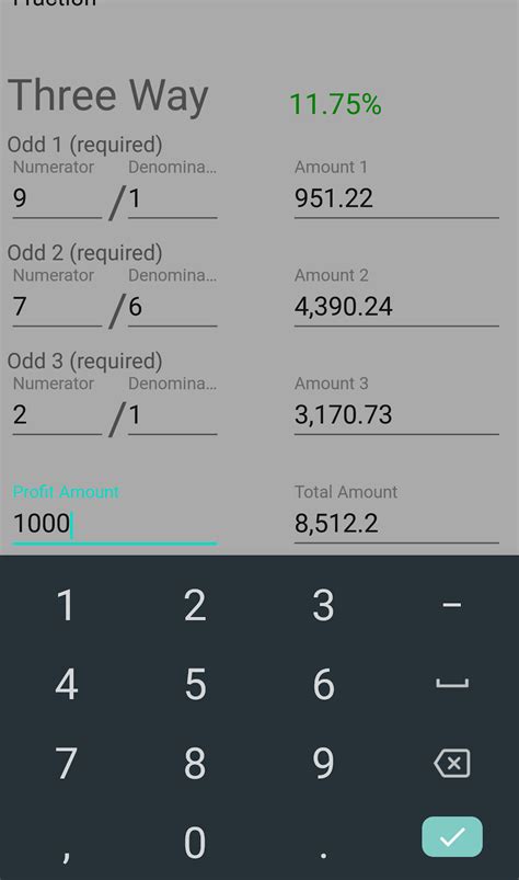 three way arbitrage calculator